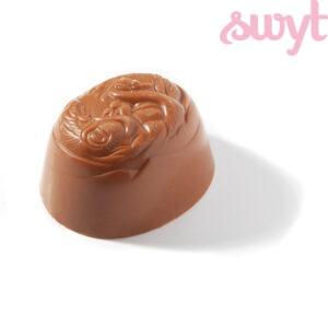 Melkchocolade bonbon met hazelnoot vulling
